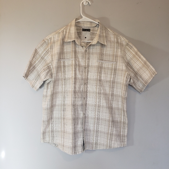 2/$15 REI Plaid Button Up Short Sleeve Collared Shirt Size L - Picture 1 of 7